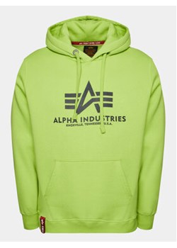 Alpha Industries Bluza Basic 178312 Zielony Regular Fit ze sklepu MODIVO w kategorii Bluzy męskie - zdjęcie 168661559