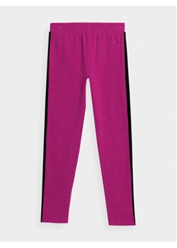 4F Legginsy 4FJAW23TTIGF094 Różowy Slim Fit ze sklepu MODIVO w kategorii Spodnie dziewczęce - zdjęcie 168663185