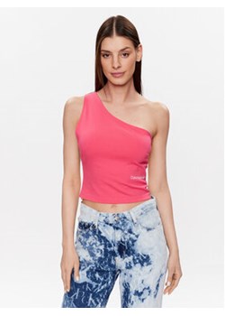 Calvin Klein Jeans Top J20J220788 Różowy Slim Fit ze sklepu MODIVO w kategorii Bluzki damskie - zdjęcie 168665675