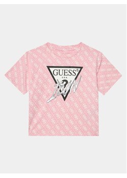 Guess T-Shirt J4RI06 K6YW3 Różowy Boxy Fit ze sklepu MODIVO w kategorii Bluzki dziewczęce - zdjęcie 168666018