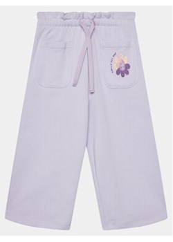 United Colors Of Benetton Spodnie materiałowe 3J68GF03R Fioletowy Cropped Fit ze sklepu MODIVO w kategorii Spodnie dziewczęce - zdjęcie 168666776