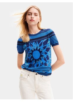 Desigual T-Shirt Sun Blue 24SWTK74 Niebieski Regular Fit ze sklepu MODIVO w kategorii Bluzki damskie - zdjęcie 168667285