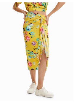Desigual Spódnica midi 23SWFW19 Żółty Regular Fit ze sklepu MODIVO w kategorii Spódnice - zdjęcie 168668496