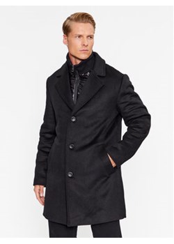 Guess Płaszcz wełniany M3BL35 WFPB0 Czarny Regular Fit ze sklepu MODIVO w kategorii Płaszcze męskie - zdjęcie 168668995