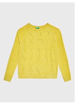 United Colors Of Benetton Sweter 1027C101P Żółty Regular Fit ze sklepu MODIVO w kategorii T-shirty chłopięce - zdjęcie 168670588