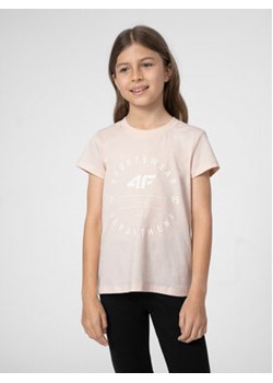 4F T-Shirt 4FJSS23TTSHF280 Beżowy Regular Fit ze sklepu MODIVO w kategorii Bluzki dziewczęce - zdjęcie 168671177