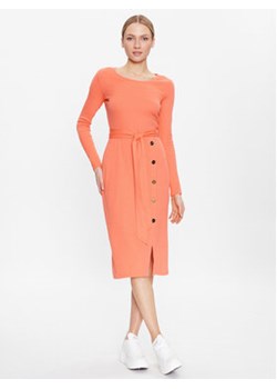 Lauren Ralph Lauren Sukienka dzianinowa 250889290002 Pomarańczowy Slim Fit ze sklepu MODIVO w kategorii Sukienki - zdjęcie 168671949
