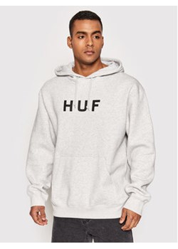 HUF Bluza Essentials Og Logo PF00490 Szary Regular Fit ze sklepu MODIVO w kategorii Bluzy męskie - zdjęcie 168673569