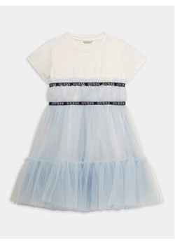 Guess Sukienka elegancka J4RK26 K6YW0 Niebieski Regular Fit ze sklepu MODIVO w kategorii Sukienki dziewczęce - zdjęcie 168673598