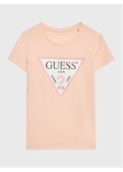 Guess T-Shirt K3GI27 K6YW1 Różowy Regular Fit ze sklepu MODIVO w kategorii Bluzki dziewczęce - zdjęcie 168673676