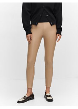 Mango Legginsy Groto 57033803 Beżowy Slim Fit ze sklepu MODIVO w kategorii Spodnie damskie - zdjęcie 168674088