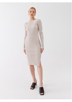 Calvin Klein Sukienka dzianinowa Iconic K20K205753 Szary Slim Fit ze sklepu MODIVO w kategorii Sukienki - zdjęcie 168674218