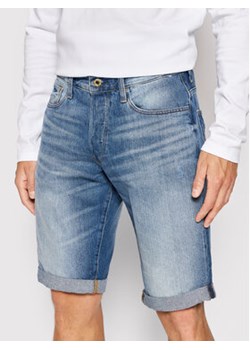 G-Star Raw Szorty jeansowe 3301 1/2 D07432-8973-071 Granatowy Straight Fit ze sklepu MODIVO w kategorii Spodenki męskie - zdjęcie 168674616