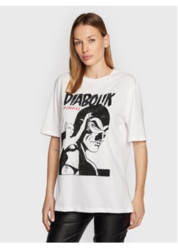 Pinko T-Shirt DIABOLIK Fabiola 1L1099 Y5SN Biały Regular Fit ze sklepu MODIVO w kategorii Bluzki damskie - zdjęcie 168676116