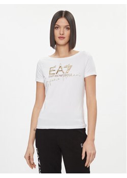 EA7 Emporio Armani T-Shirt 3DTT26 TJFKZ 0101 Biały Regular Fit ze sklepu MODIVO w kategorii Bluzki damskie - zdjęcie 168676367
