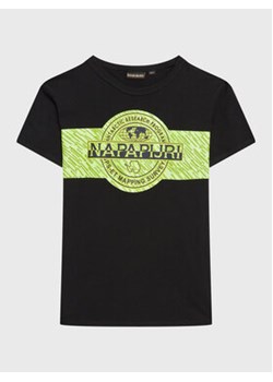 Napapijri T-Shirt NP0A4H2Z D Czarny Regular Fit ze sklepu MODIVO w kategorii T-shirty chłopięce - zdjęcie 168676988