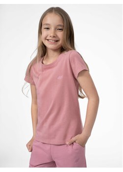 4F T-Shirt 4FJSS23TTSHF279 Różowy Regular Fit ze sklepu MODIVO w kategorii Bluzki dziewczęce - zdjęcie 168677235