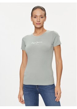 Pepe Jeans T-Shirt New Virginia PL505202 Zielony Slim Fit ze sklepu MODIVO w kategorii Bluzki damskie - zdjęcie 168677799