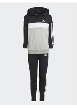 adidas Komplet bluza i legginsy Tiberio 3-Stripes Colorblock Fleece IJ6327 Czarny Slim Fit ze sklepu MODIVO w kategorii Dresy chłopięce - zdjęcie 168681055
