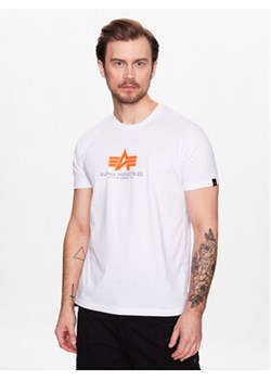Alpha Industries T-Shirt Basic T Rubber 100501RB Biały Regular Fit ze sklepu MODIVO w kategorii T-shirty męskie - zdjęcie 168681176