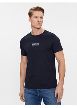 Tommy Hilfiger T-Shirt Small Hilfiger Tee MW0MW34387 Granatowy Slim Fit ze sklepu MODIVO w kategorii T-shirty męskie - zdjęcie 168681389