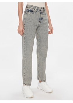 Calvin Klein Jeans Jeansy High Rise Straight J20J222455 Granatowy Straight Fit ze sklepu MODIVO w kategorii Jeansy damskie - zdjęcie 168683679