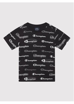 Champion T-Shirt All-Over Script Logo 305934 Czarny Regular Fit ze sklepu MODIVO w kategorii T-shirty chłopięce - zdjęcie 168683907