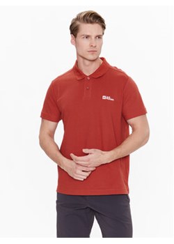 Jack Wolfskin Polo Essential 1809301 Czerwony Regular Fit ze sklepu MODIVO w kategorii T-shirty męskie - zdjęcie 168686279