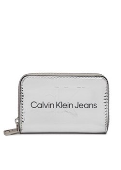 Calvin Klein Jeans Duży Portfel Damski Sculpted Med Zip Around Mono S K60K611863 Srebrny ze sklepu MODIVO w kategorii Portfele damskie - zdjęcie 168686315