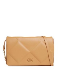 Calvin Klein Torebka Re-Lock Quilt Shoulder Bag K60K611021 Brązowy ze sklepu MODIVO w kategorii Listonoszki - zdjęcie 168688045