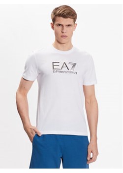 EA7 Emporio Armani T-Shirt 3RPT71 PJM9Z 1100 Biały Regular Fit ze sklepu MODIVO w kategorii T-shirty męskie - zdjęcie 168688465