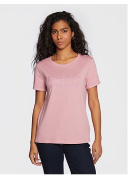 Guess T-Shirt W3RI16 K46D1 Różowy Regular Fit ze sklepu MODIVO w kategorii Bluzki damskie - zdjęcie 168688596