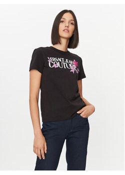 Versace Jeans Couture T-Shirt 75HAHT20 Czarny Regular Fit ze sklepu MODIVO w kategorii Bluzki damskie - zdjęcie 168688889