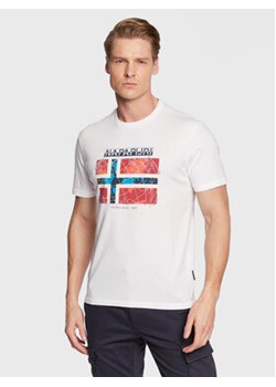 Napapijri T-Shirt S-Guiro NP0A4H22 Biały Regular Fit ze sklepu MODIVO w kategorii T-shirty męskie - zdjęcie 168690206