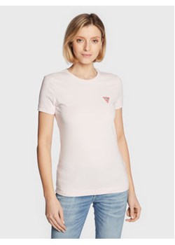 Guess T-Shirt Mini Triangle W2YI44 J1311 Różowy Slim Fit ze sklepu MODIVO w kategorii Bluzki damskie - zdjęcie 168690667