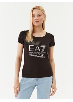EA7 Emporio Armani T-Shirt 6RTT35 TJFKZ 1200 Czarny Regular Fit ze sklepu MODIVO w kategorii Bluzki damskie - zdjęcie 168690777