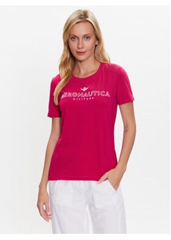 Aeronautica Militare T-Shirt 231TS2105DJ510 Różowy Regular Fit ze sklepu MODIVO w kategorii Bluzki damskie - zdjęcie 168690965