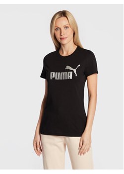 Puma T-Shirt Essentials+ Metallic Logo 848303 Czarny Regular Fit ze sklepu MODIVO w kategorii Bluzki damskie - zdjęcie 168693116