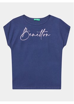 United Colors Of Benetton T-Shirt 3I1XC10C0 Granatowy Regular Fit ze sklepu MODIVO w kategorii Bluzki dziewczęce - zdjęcie 168693156