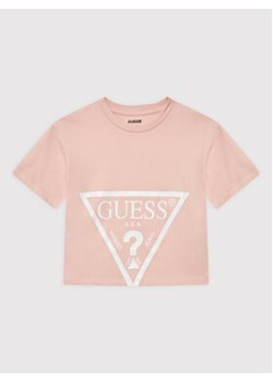 Guess T-Shirt J2YI38 K8HM0 Różowy Regular Fit ze sklepu MODIVO w kategorii Bluzki dziewczęce - zdjęcie 168693738