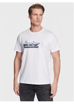 Pepe Jeans T-Shirt Rafa PM508673 Biały Regular Fit ze sklepu MODIVO w kategorii T-shirty męskie - zdjęcie 168694659