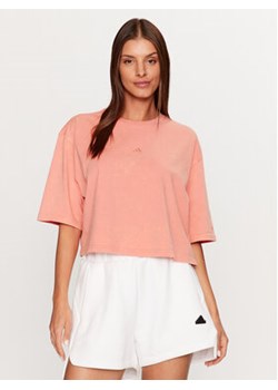 adidas T-Shirt ALL SZN Fleece Washed IK4263 Pomarańczowy Loose Fit ze sklepu MODIVO w kategorii Bluzki damskie - zdjęcie 168694665