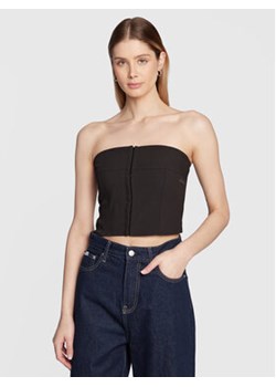Calvin Klein Jeans Top J20J220947 Czarny Slim Fit ze sklepu MODIVO w kategorii Bluzki damskie - zdjęcie 168695545