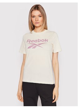 Reebok T-Shirt Identity HI0540 Beżowy Relaxed Fit ze sklepu MODIVO w kategorii Bluzki damskie - zdjęcie 168696047