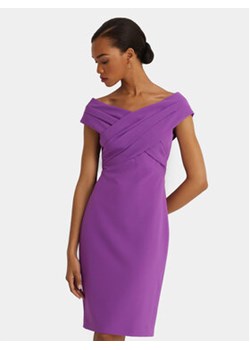 Lauren Ralph Lauren Sukienka koktajlowa 253936390004 Fioletowy Slim Fit ze sklepu MODIVO w kategorii Sukienki - zdjęcie 168697185