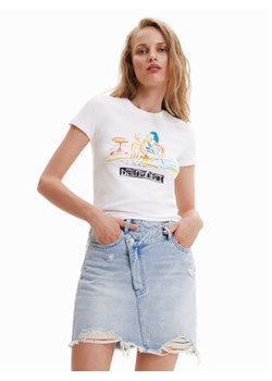 Desigual T-Shirt 23SWTK53 Biały Regular Fit ze sklepu MODIVO w kategorii Bluzki damskie - zdjęcie 168698575