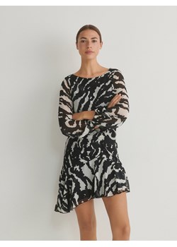 Reserved - Asymetryczna sukienka z drapowaniem - czarny ze sklepu Reserved w kategorii Sukienki - zdjęcie 168699225