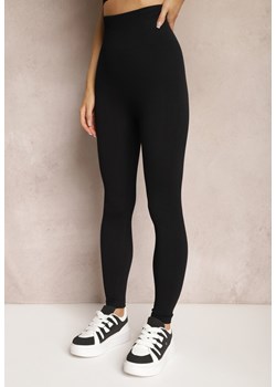 Czarne Legginsy Prążkowane z Efektem Push-Up High Waist Firale ze sklepu Renee odzież w kategorii Spodnie damskie - zdjęcie 168701997