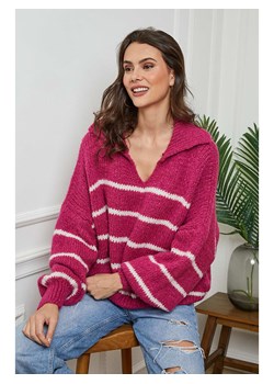 So Cachemire Sweter &quot;Althena&quot; w kolorze różowo-kremowym ze sklepu Limango Polska w kategorii Swetry damskie - zdjęcie 168703427