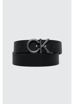 Calvin Klein pasek skórzany męski kolor czarny ze sklepu ANSWEAR.com w kategorii Paski męskie - zdjęcie 168706315